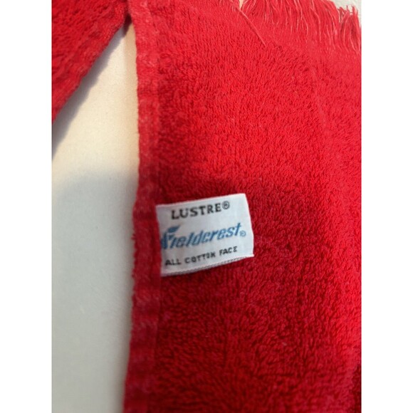 VTG Fieldcrest Lustre Hand Towels Lot of 3 Red Holiday - Picture 7 of 8